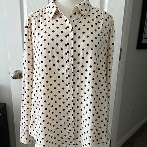 Polka Dot Button Up Blouse Lauren Conrad Size XL
